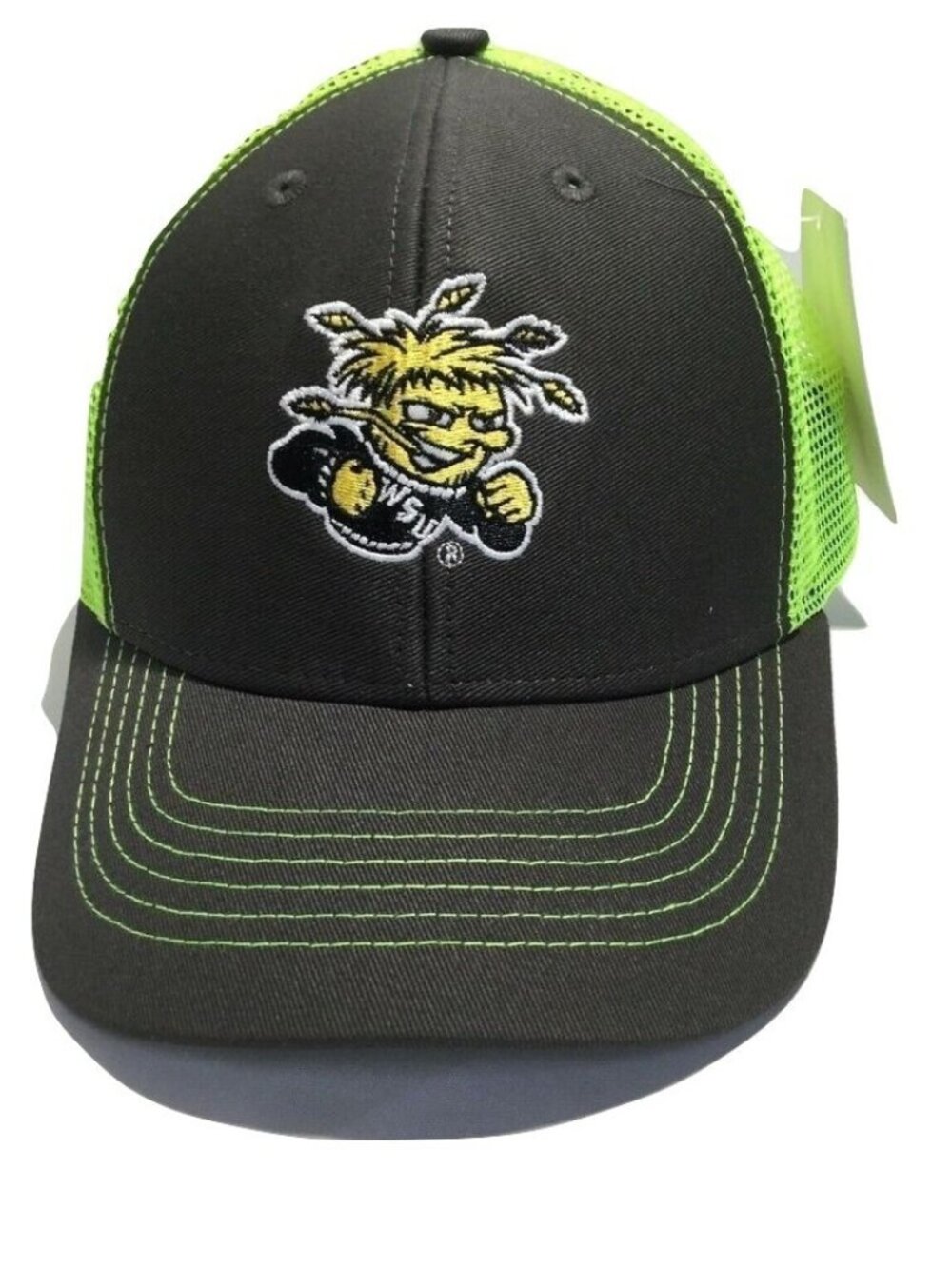 NCAA Wsu Youth Wichita State University Ball cap - Truckers Hat - Green & Gray
